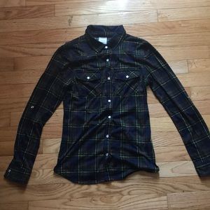 Plaid flannel button up shirt